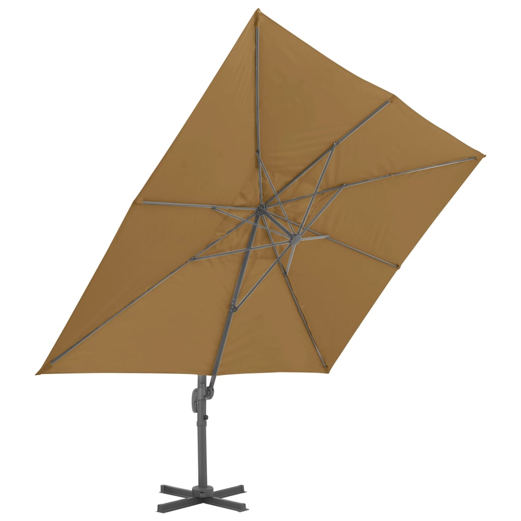 Ampelschirm mit Aluminiummast 400 x 300 cm Taupe