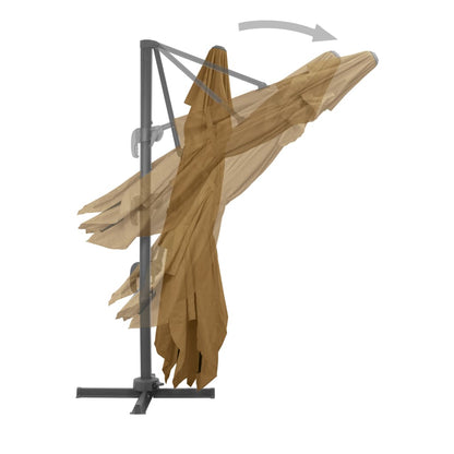 Ampelschirm mit Aluminium-Mast 400x300 cm Taupe - Pazzar.ch