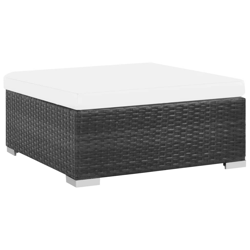 7-tlg. Garten-Lounge-Set mit Auflagen Poly Rattan Schwarz - Pazzar.ch
