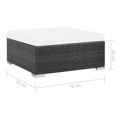 7-tlg. Garten-Lounge-Set mit Auflagen Poly Rattan Schwarz - Pazzar.ch
