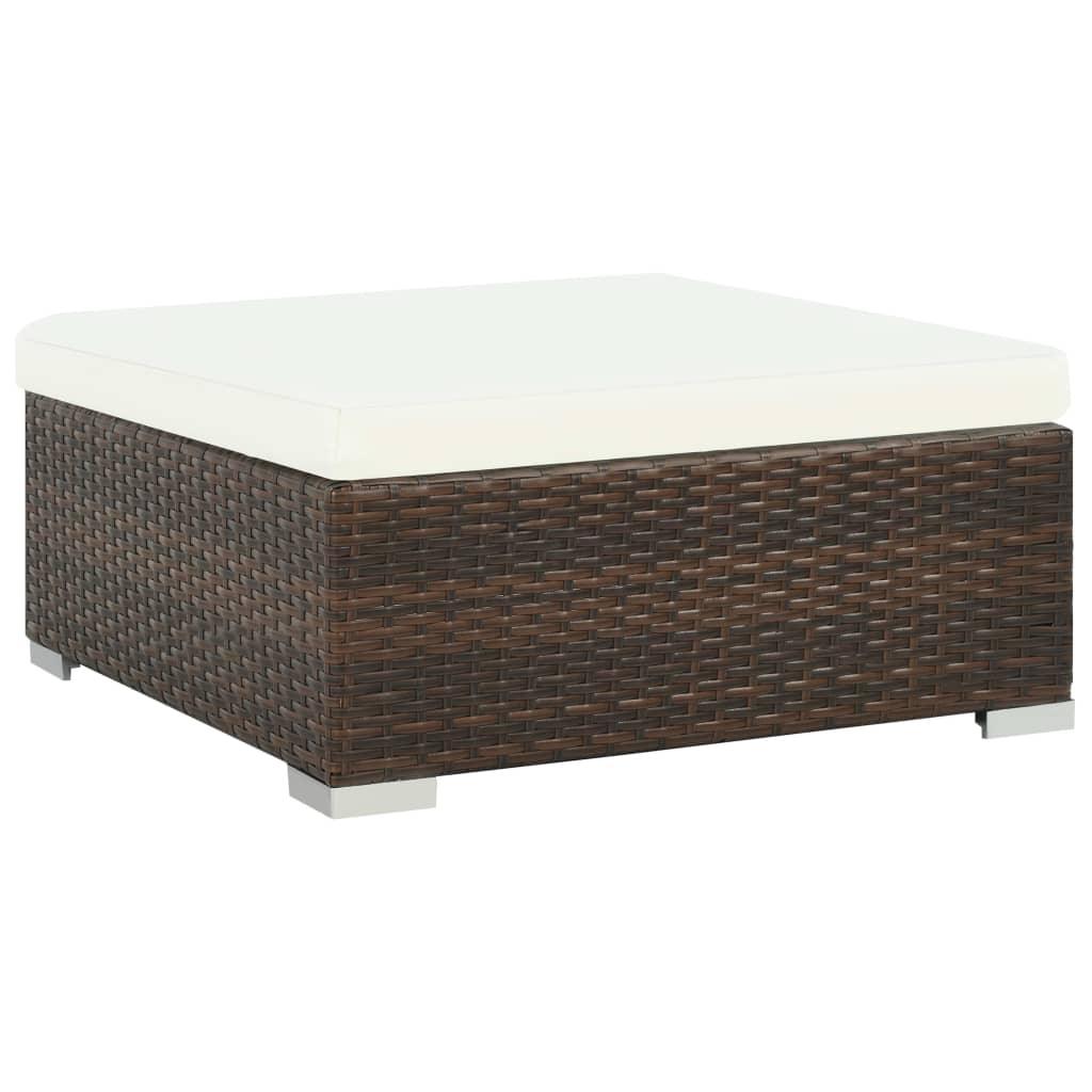 7-tlg. Garten-Lounge-Set mit Auflagen Poly Rattan Braun - Pazzar.ch