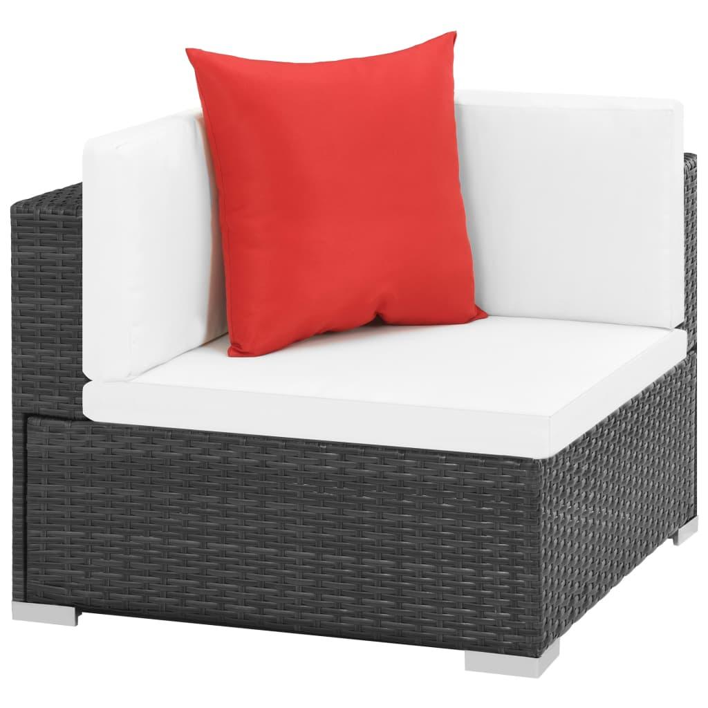 7-tlg. Garten-Lounge-Set mit Auflagen Poly Rattan Schwarz - Pazzar.ch