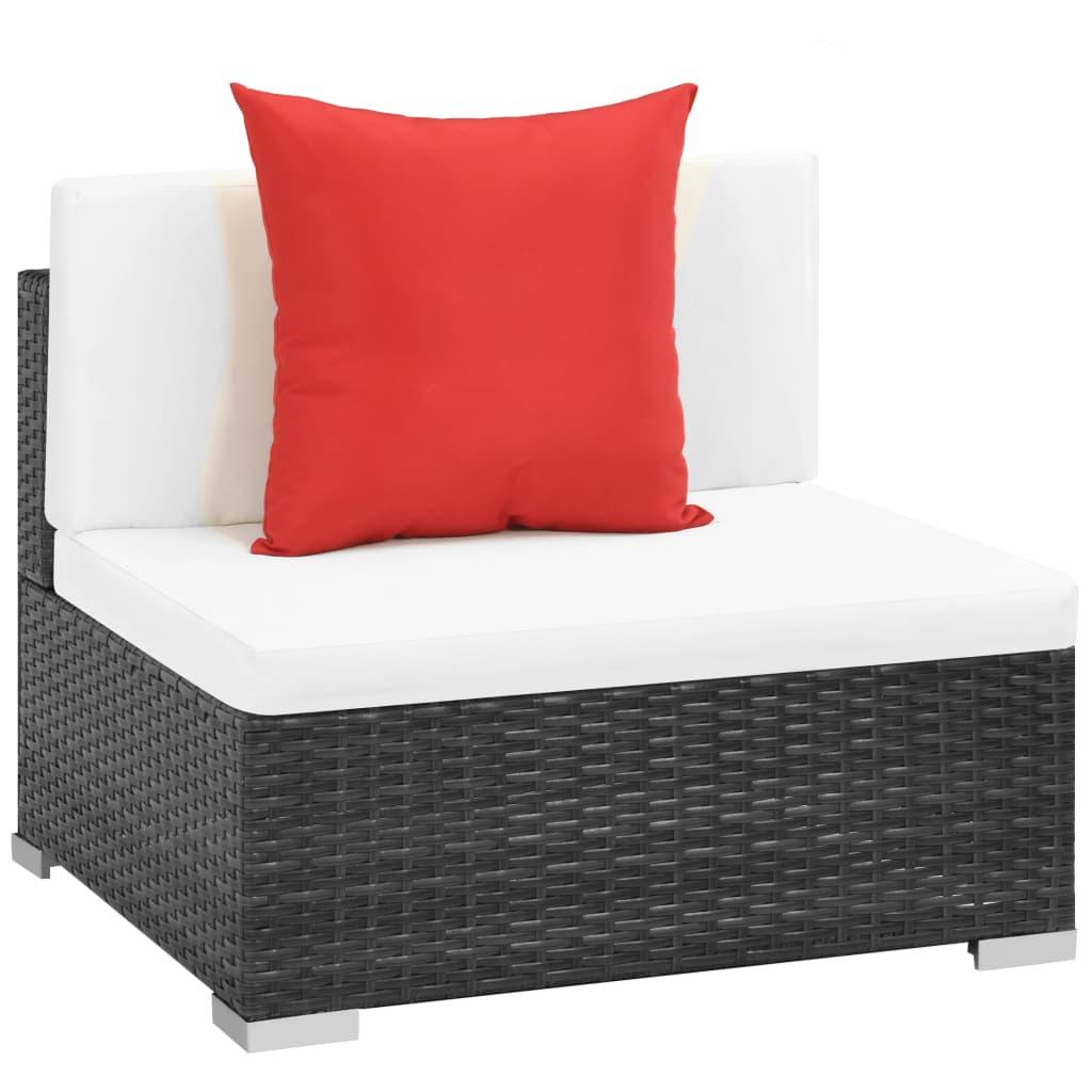 7-tlg. Garten-Lounge-Set mit Auflagen Poly Rattan Schwarz - Pazzar.ch