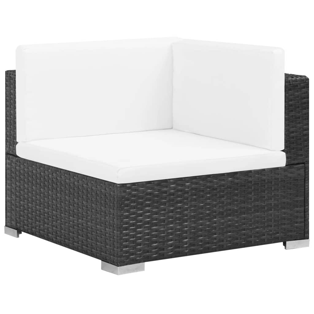 7-tlg. Garten-Lounge-Set mit Auflagen Poly Rattan Schwarz - Pazzar.ch