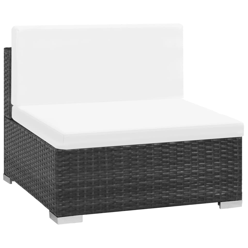 7-tlg. Garten-Lounge-Set mit Auflagen Poly Rattan Schwarz - Pazzar.ch