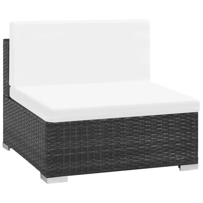 7-tlg. Garten-Lounge-Set mit Auflagen Poly Rattan Schwarz - Pazzar.ch