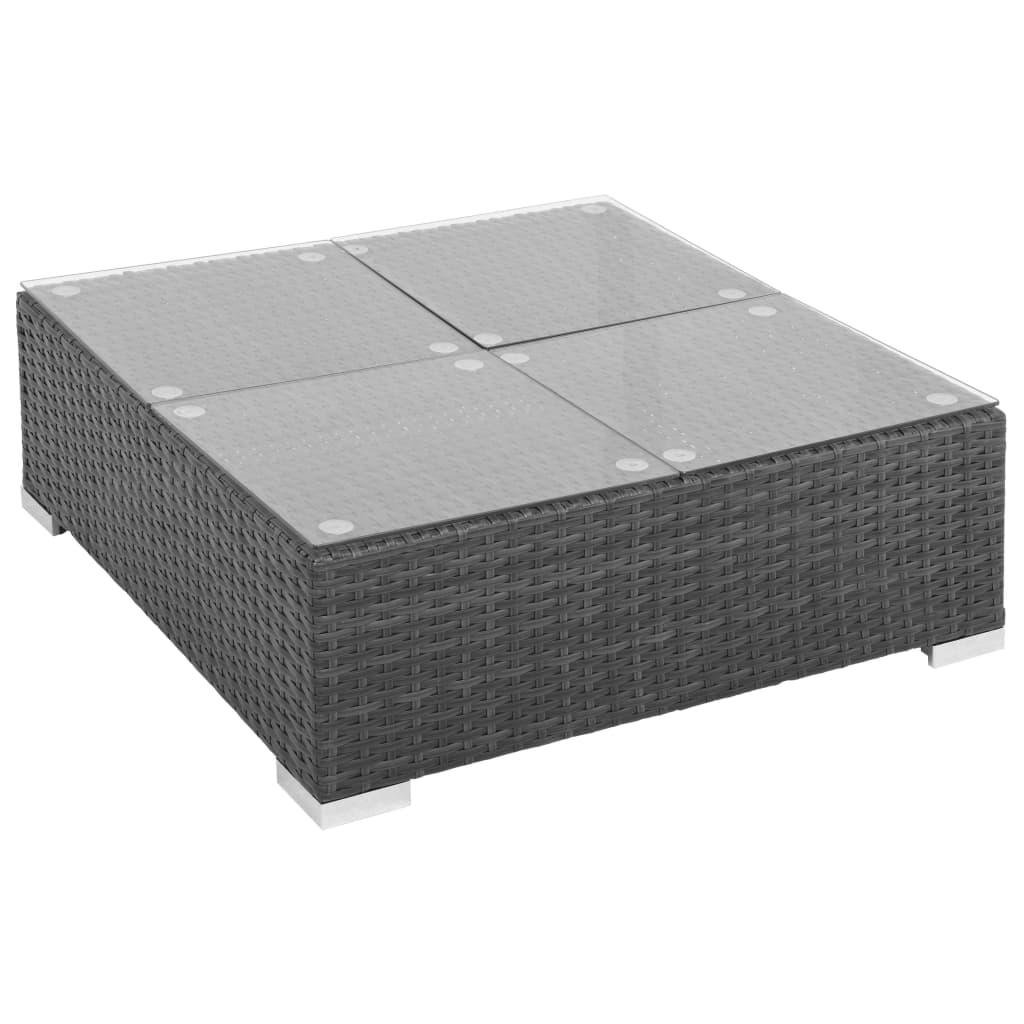 7-tlg. Garten-Lounge-Set mit Auflagen Poly Rattan Schwarz - Pazzar.ch