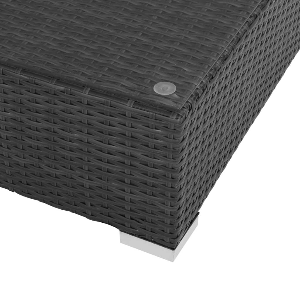 7-tlg. Garten-Lounge-Set mit Auflagen Poly Rattan Schwarz - Pazzar.ch