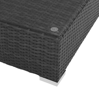 7-tlg. Garten-Lounge-Set mit Auflagen Poly Rattan Schwarz - Pazzar.ch