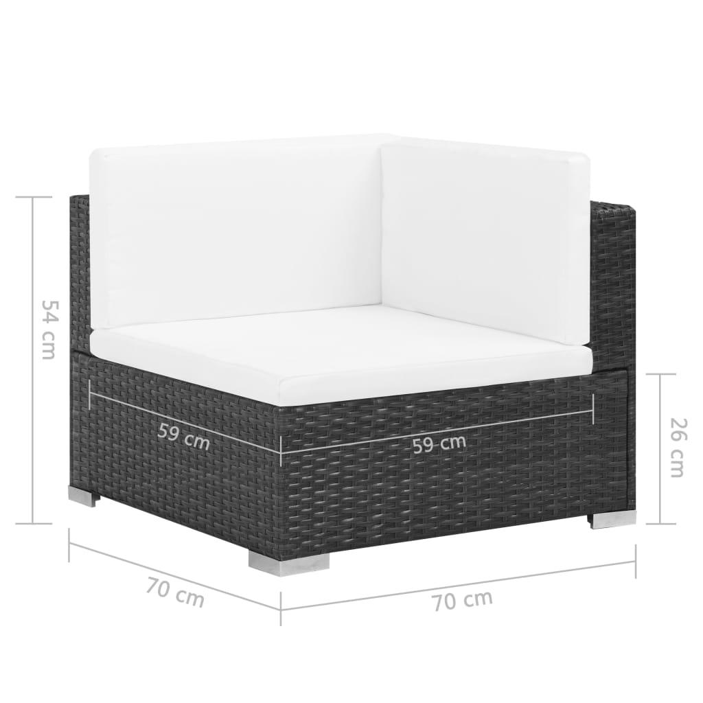 7-tlg. Garten-Lounge-Set mit Auflagen Poly Rattan Schwarz - Pazzar.ch