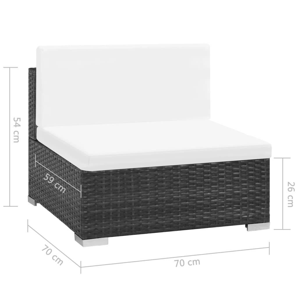 7-tlg. Garten-Lounge-Set mit Auflagen Poly Rattan Schwarz - Pazzar.ch