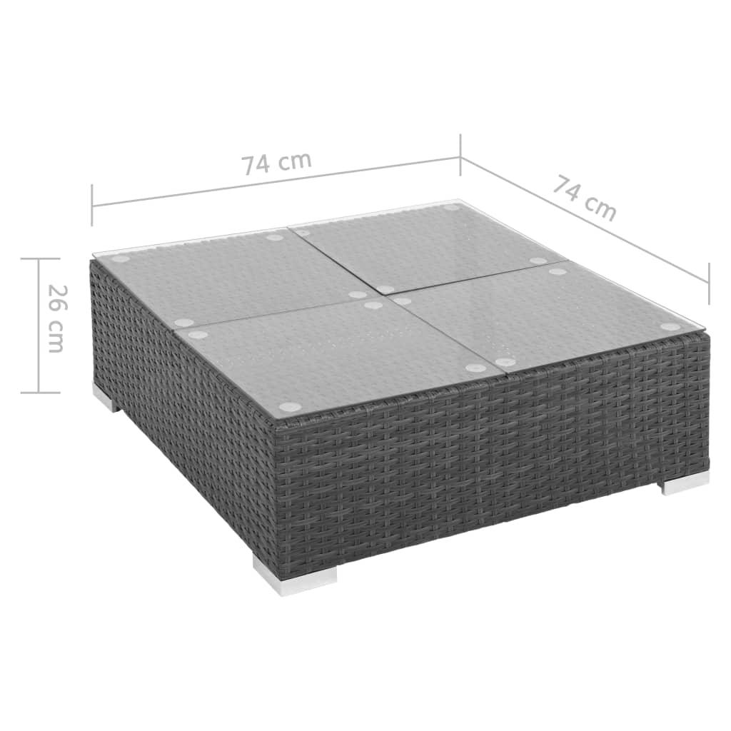 7-tlg. Garten-Lounge-Set mit Auflagen Poly Rattan Schwarz - Pazzar.ch