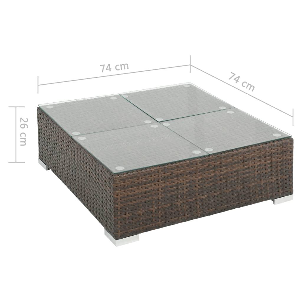 7-tlg. Garten-Lounge-Set mit Auflagen Poly Rattan Braun - Pazzar.ch