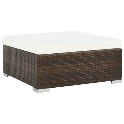 7-tlg. Garten-Lounge-Set mit Auflagen Poly Rattan Braun - Pazzar.ch