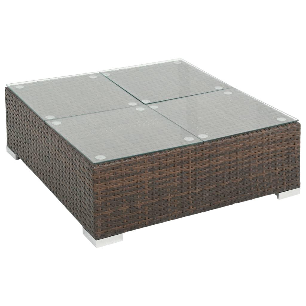 7-tlg. Garten-Lounge-Set mit Auflagen Poly Rattan Braun - Pazzar.ch