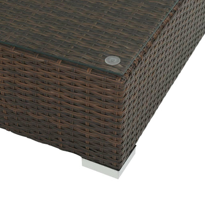 7-tlg. Garten-Lounge-Set mit Auflagen Poly Rattan Braun - Pazzar.ch