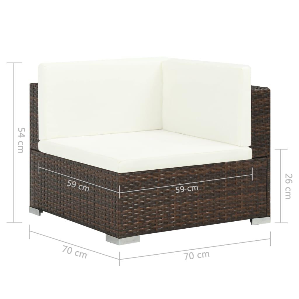 7-tlg. Garten-Lounge-Set mit Auflagen Poly Rattan Braun - Pazzar.ch