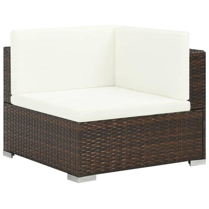 6-tlg. Garten-Lounge-Set mit Auflagen Poly Rattan Braun - Pazzar.ch