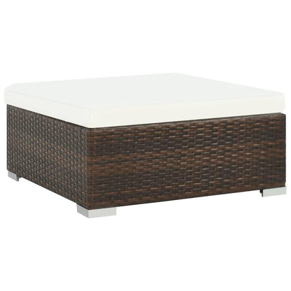 6-tlg. Garten-Lounge-Set mit Auflagen Poly Rattan Braun - Pazzar.ch