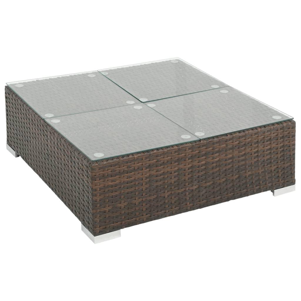 6-tlg. Garten-Lounge-Set mit Auflagen Poly Rattan Braun - Pazzar.ch