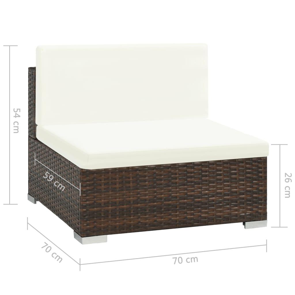 6-tlg. Garten-Lounge-Set mit Auflagen Poly Rattan Braun - Pazzar.ch