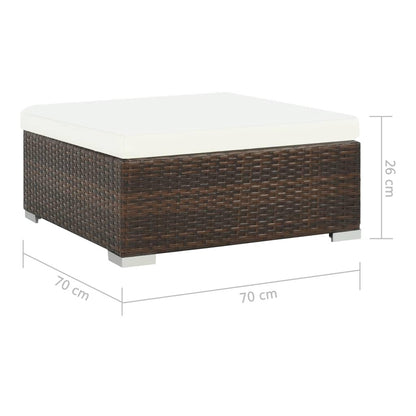 6-tlg. Garten-Lounge-Set mit Auflagen Poly Rattan Braun - Pazzar.ch