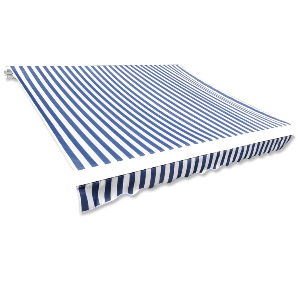 Markisenbespannung Canvas Blau & Weiß 450x300 cm - Pazzar.ch