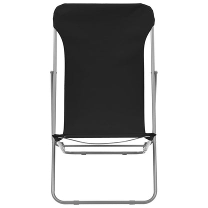 Klappbare Strandstühle 2 Stk. Stahl und Oxford-Gewebe Schwarz - Pazzar.ch