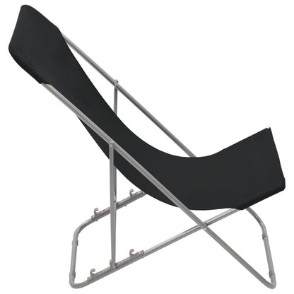 Klappbare Strandstühle 2 Stk. Stahl und Oxford-Gewebe Schwarz - Pazzar.ch