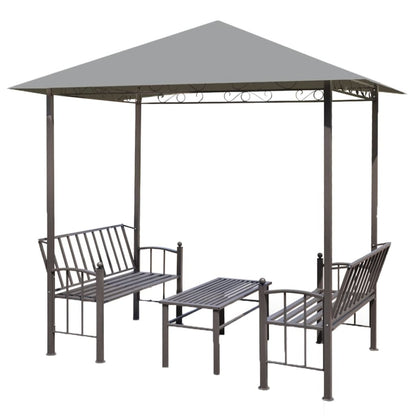 Gartenpavillon mit Tisch und Bänken 2,5x1,5x2,4 m Anthrazit - Pazzar.ch