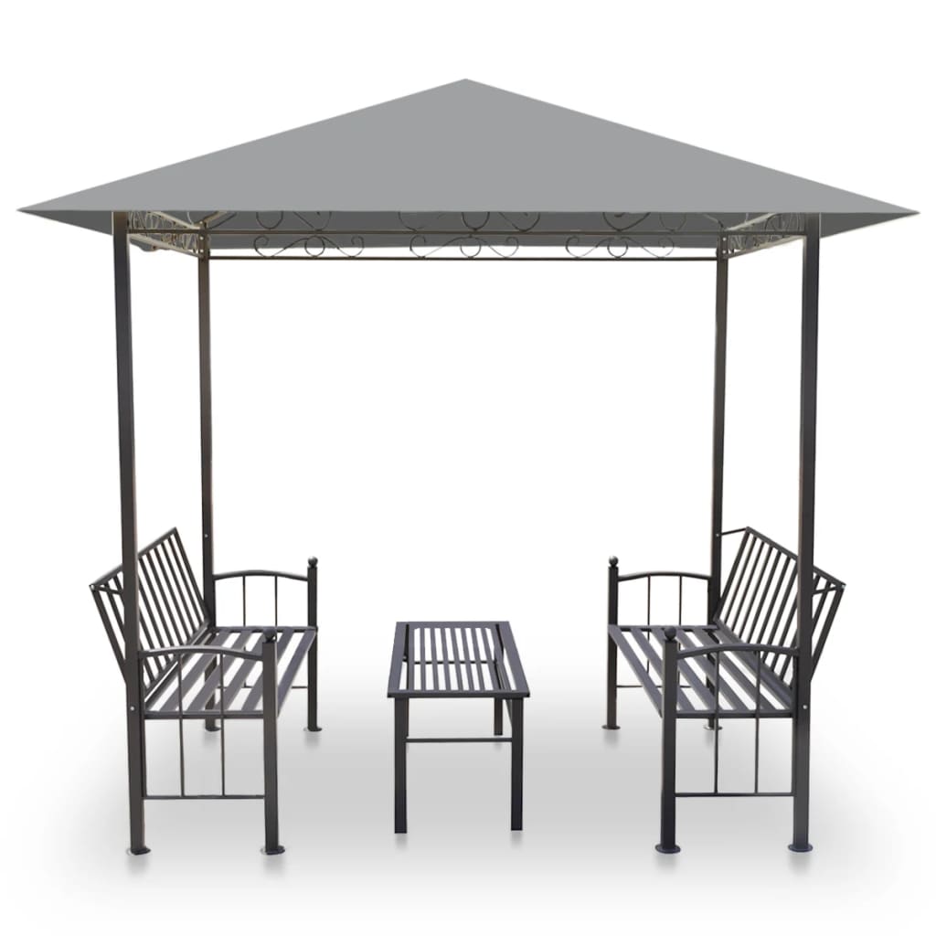 Gartenpavillon mit Tisch und Bänken 2,5x1,5x2,4 m Anthrazit - Pazzar.ch