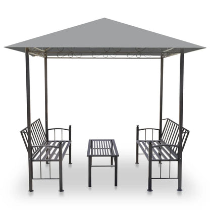 Gartenpavillon mit Tisch und Bänken 2,5x1,5x2,4 m Anthrazit - Pazzar.ch