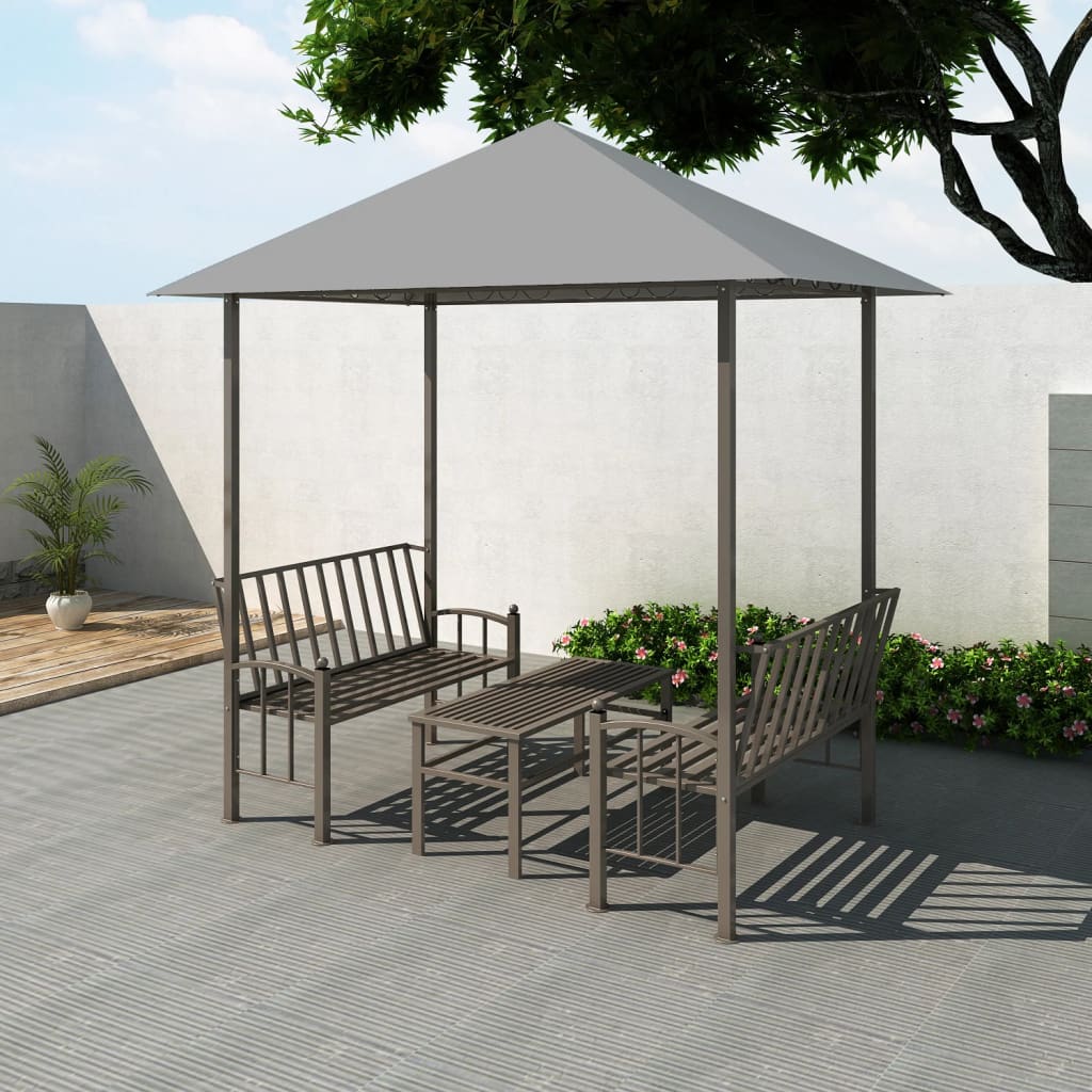 Gartenpavillon mit Tisch und Bänken 2,5x1,5x2,4 m Anthrazit - Pazzar.ch