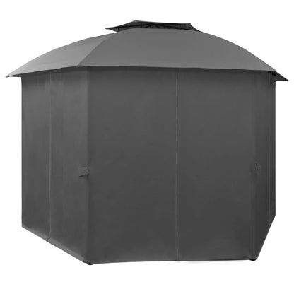 Gartenpavillon mit Vorhängen Sechseckig 360x265 cm - Pazzar.ch