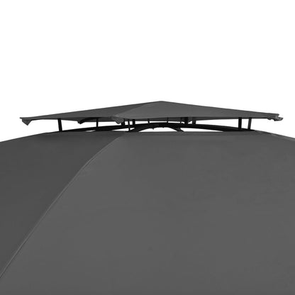 Gartenpavillon mit Vorhängen Sechseckig 360x265 cm - Pazzar.ch