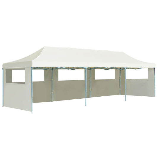 Faltzelt Partyzelt Pop-Up mit 5 Seitenwänden 3 x 9 m Creme - Pazzar.ch