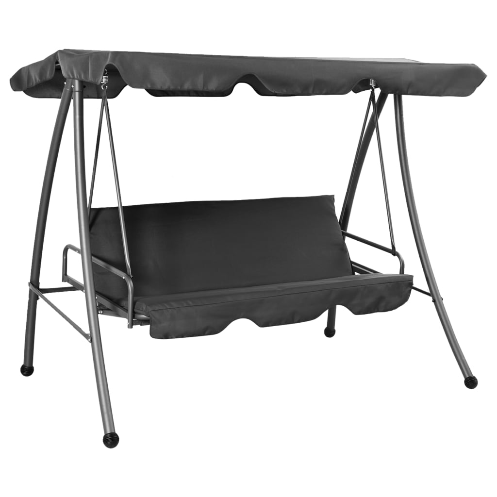 Hollywoodschaukel mit Dach Anthrazit 192×118×175 cm Stahl - Pazzar.ch