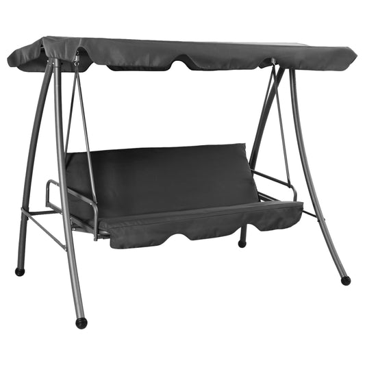 Hollywoodschaukel mit Dach Anthrazit 192×118×175 cm Stahl - Pazzar.ch