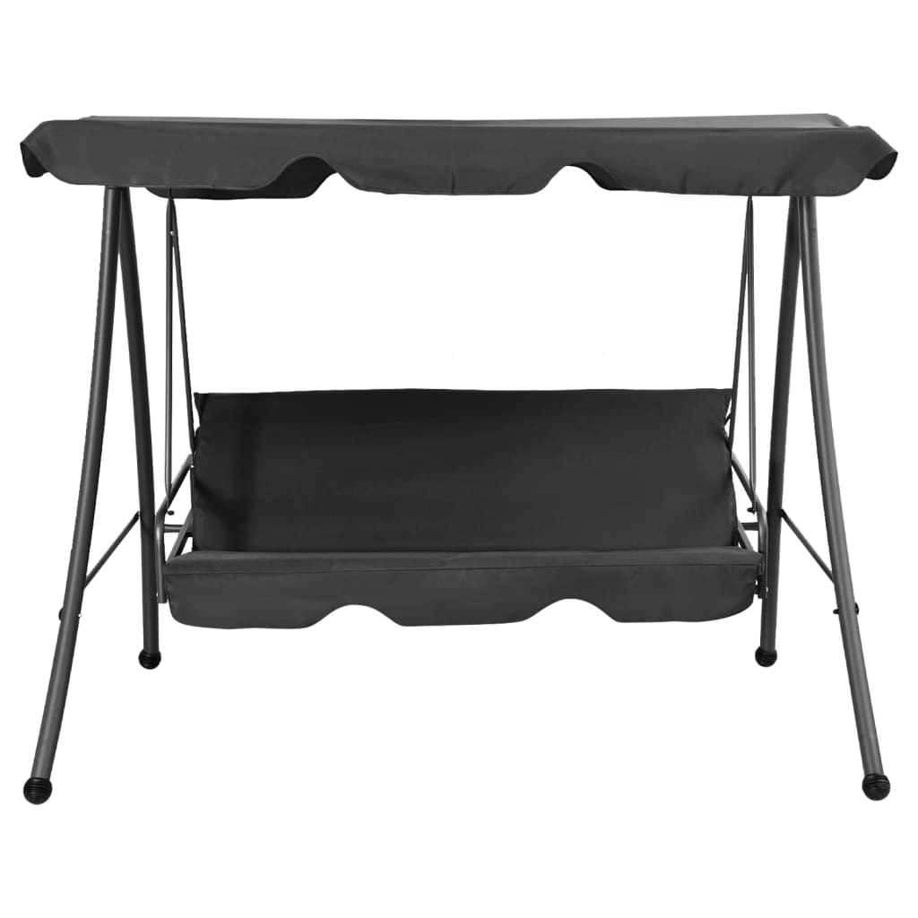 Hollywoodschaukel mit Dach Anthrazit 192×118×175 cm Stahl - Pazzar.ch