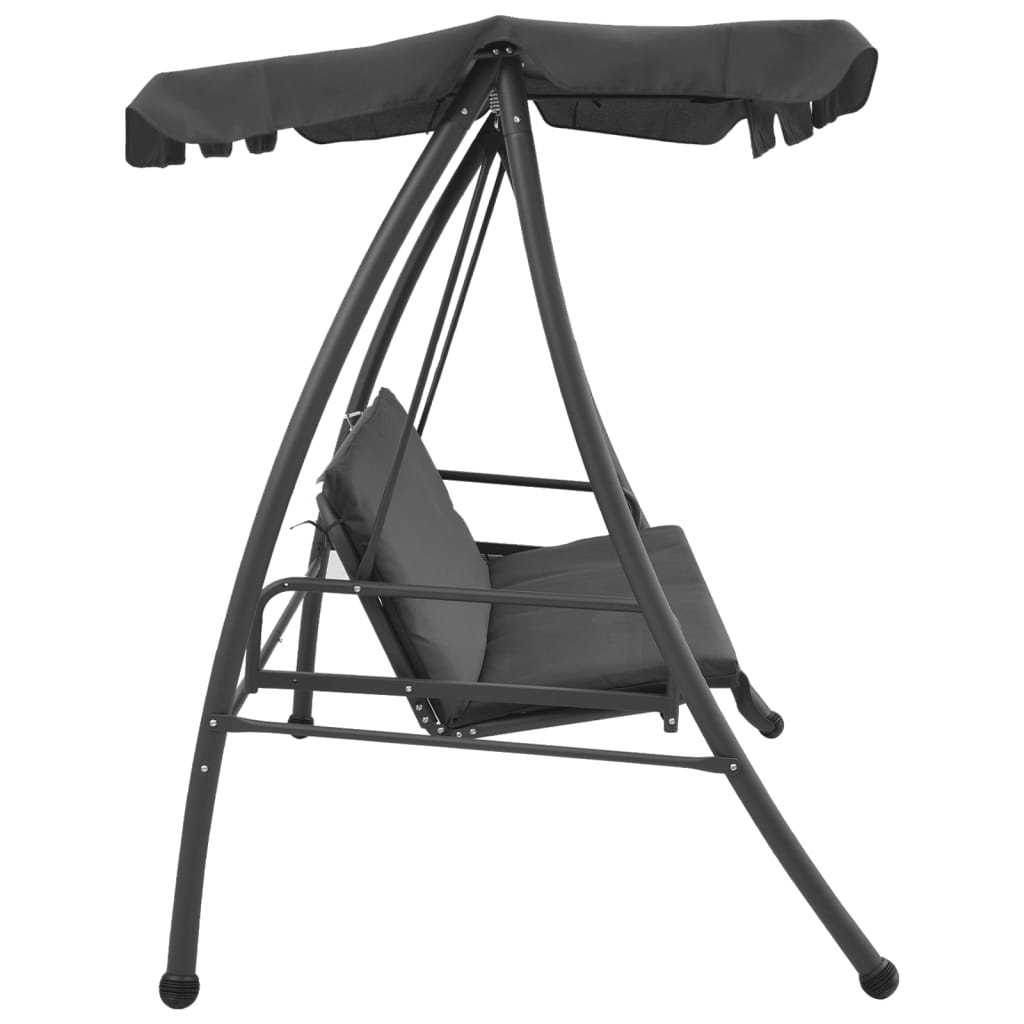 Hollywoodschaukel mit Dach Anthrazit 192×118×175 cm Stahl - Pazzar.ch