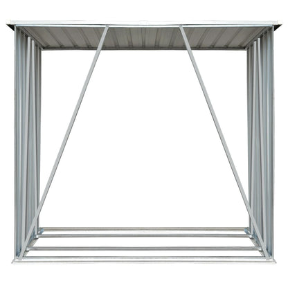 Brennholzlager Verzinkter Stahl 163 x 83 x 154 cm Grau - Pazzar.ch