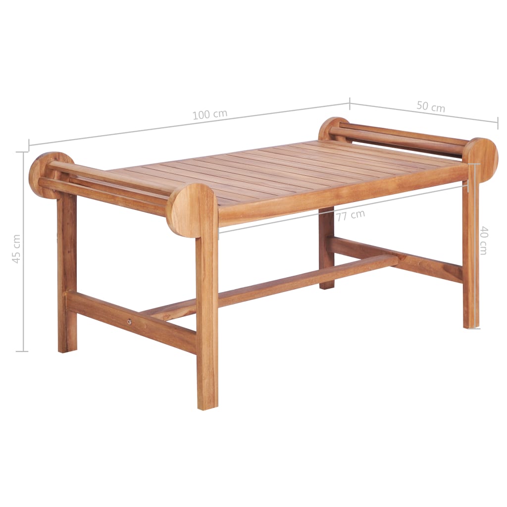 Couchtisch 100 x 50 x 45 cm Teak Massiv - Pazzar.ch