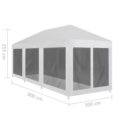 Partyzelt mit 8 Mesh-Seitenwänden 9 x 3 m - Pazzar.ch