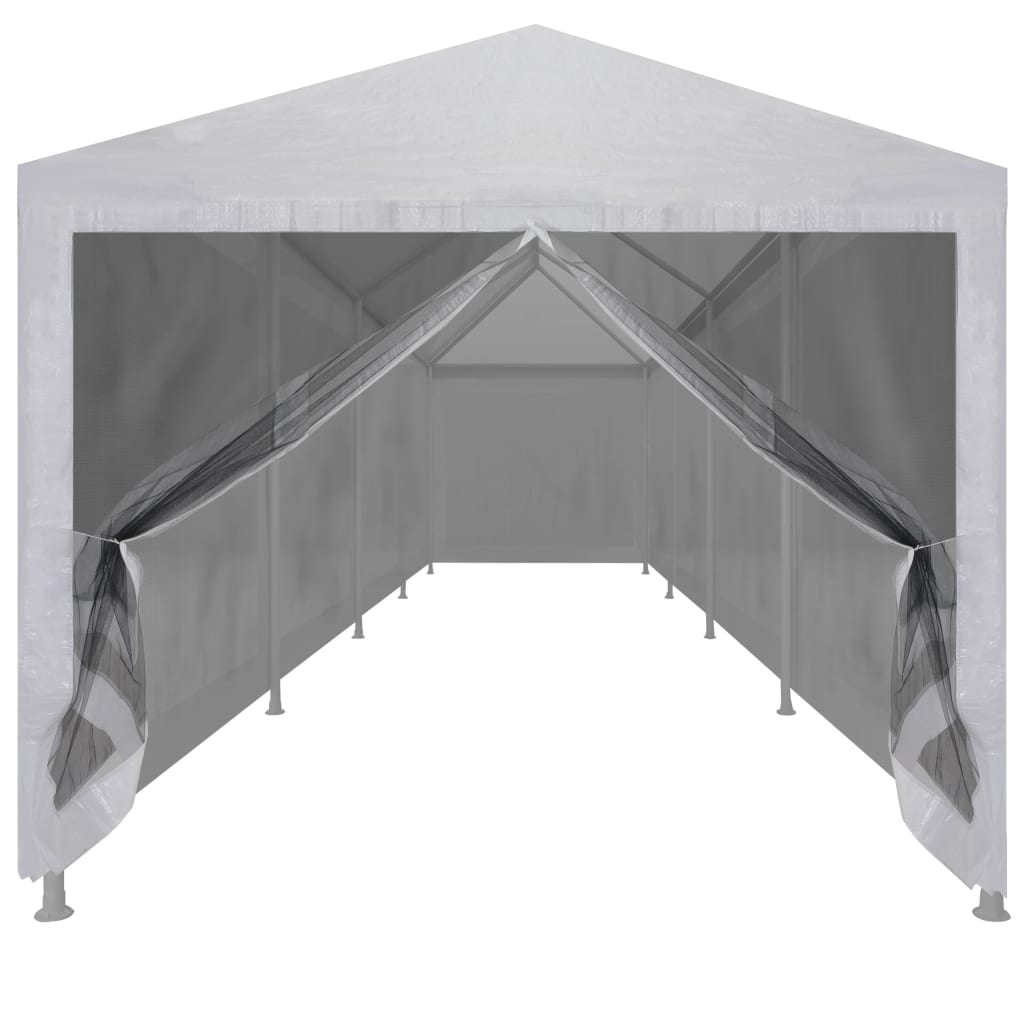 Partyzelt mit 10 Mesh-Seitenwänden 12 x 3 m