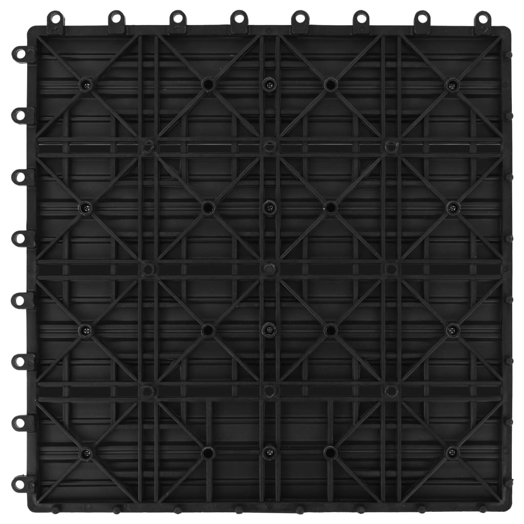Terrassenfliesen 11 Stück WPC 30 x 30 cm 1 qm Schwarz - Pazzar.ch