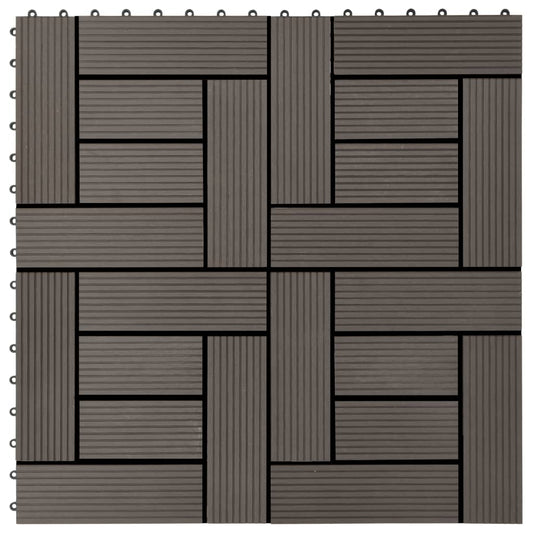 Terrassenfliesen 11 Stück WPC 30 x 30 cm 1 qm Dunkelbraun - Pazzar.ch