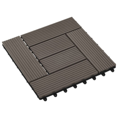 Terrassenfliesen 11 Stück WPC 30 x 30 cm 1 qm Dunkelbraun - Pazzar.ch