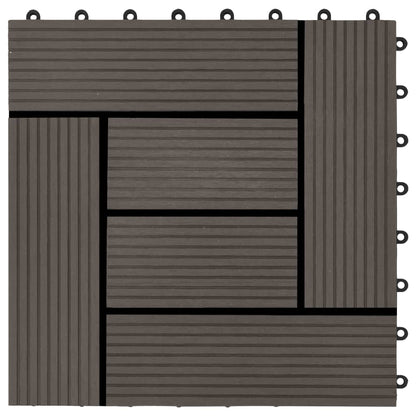 Terrassenfliesen 11 Stück WPC 30 x 30 cm 1 qm Dunkelbraun - Pazzar.ch