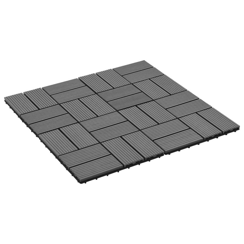 Terrassenfliesen 11 Stück WPC 30 x 30 cm 1 qm Grau - Pazzar.ch