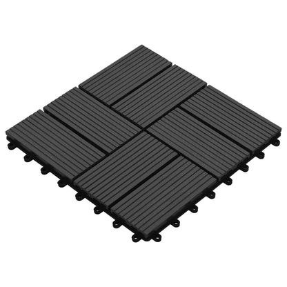 Terrassenfliesen 11 Stück WPC 30 x 30 cm 1 qm Schwarz - Pazzar.ch